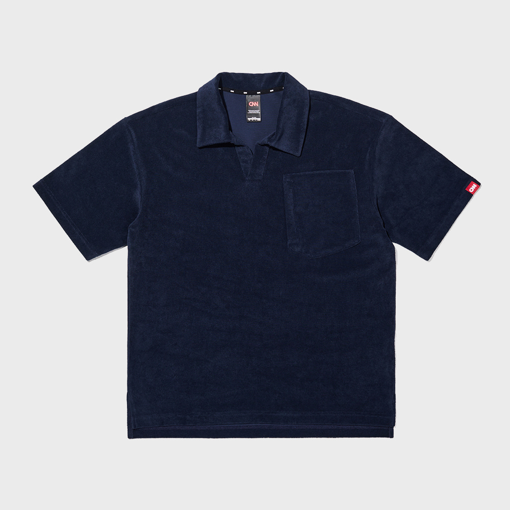 STYLE FRENCH TERRY POLO SHIRT NAVY