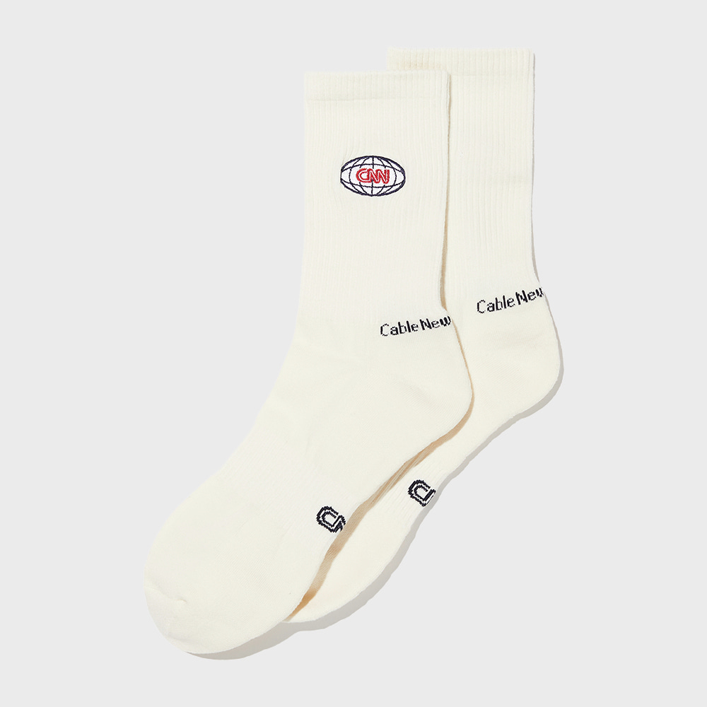 STYLE go there CREW SOCKS WHITE