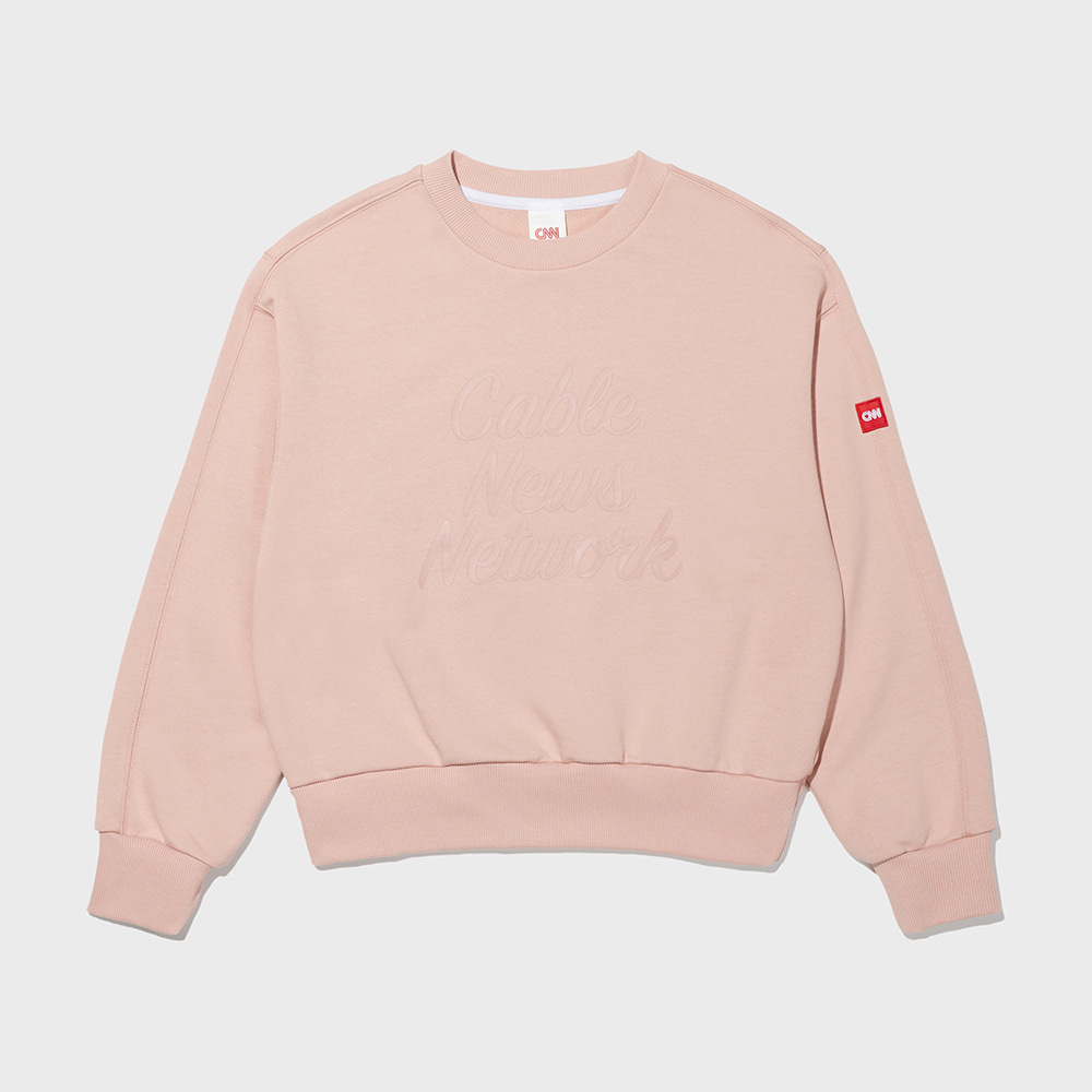 STYLE WOMAN OVER SIZE LETTERING SWEAT SHIRT PINK