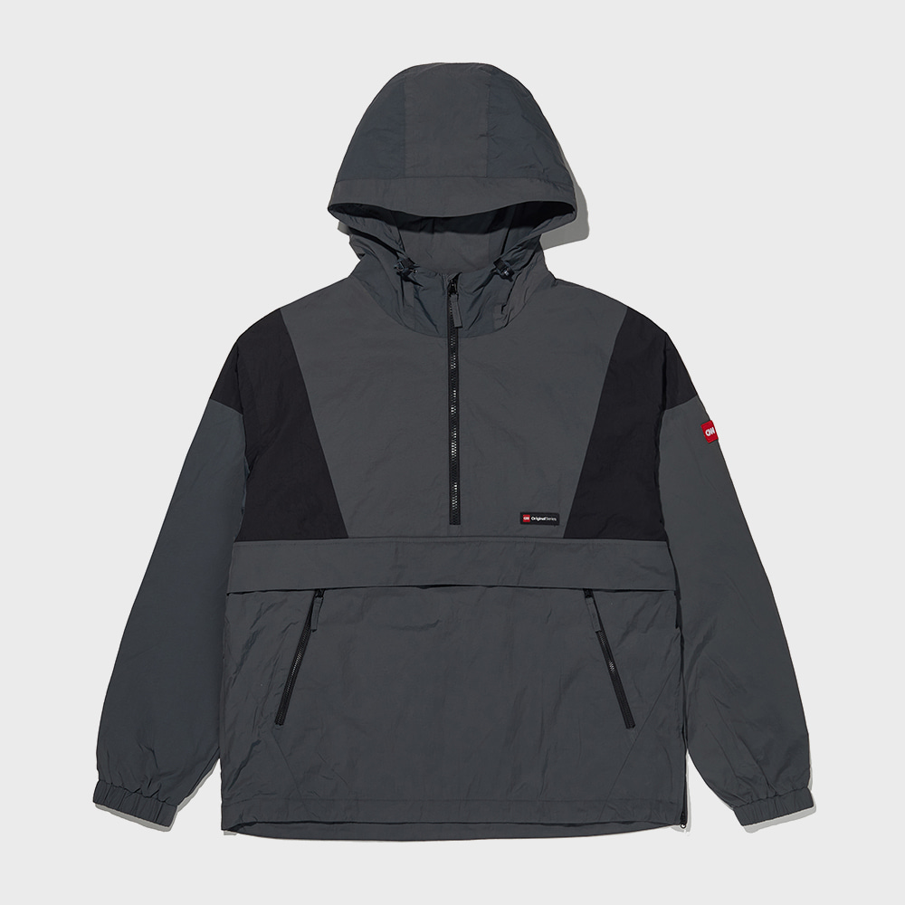 STYLE HERITAGE HOODED ANORAK CHARCOLE GREY