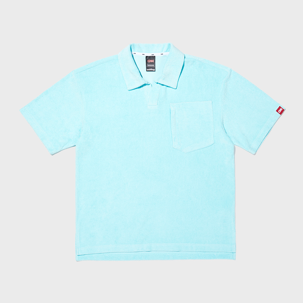 STYLE FRENCH TERRY POLO SHIRT SKY BLUE