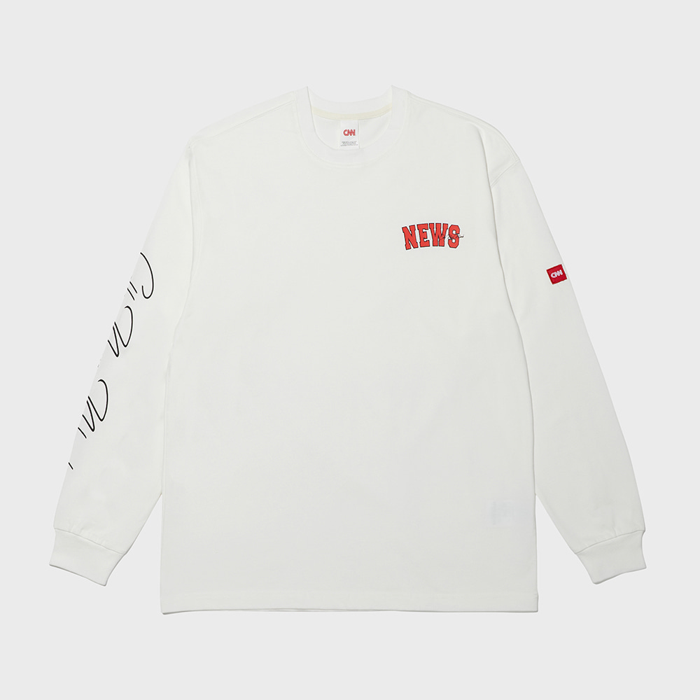 STYLE NEWS GRAPHIC LONG SLEEVE T-SHIRT WHITE