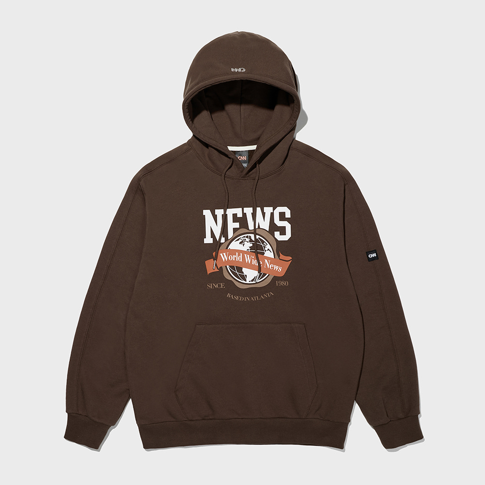 STYLE NEWS GRAPHIC HOOD T-SHIRTS BROWN