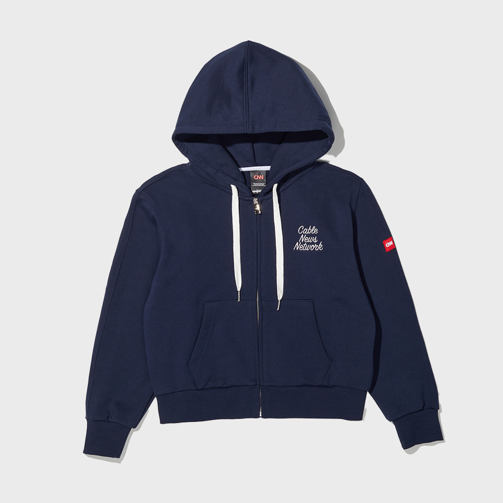 STYLE WOMAN CROPPED ZIP-UP HOODY NAVY