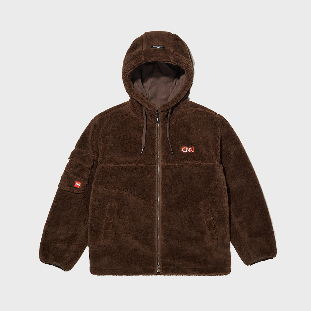 STYLE SHERPA HOODED JACKET BROWN