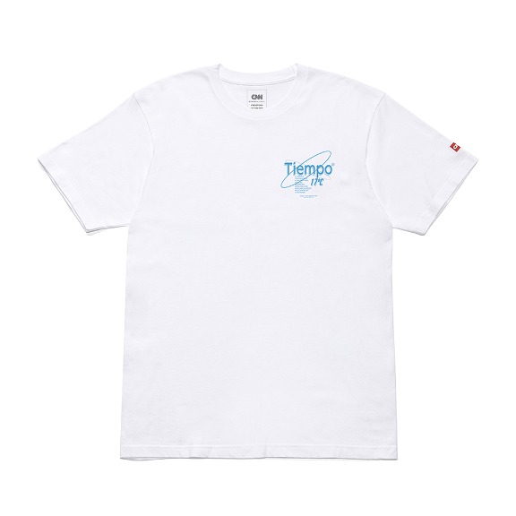 TIEMPO 로고 프린트 반팔 티셔츠 WHITE