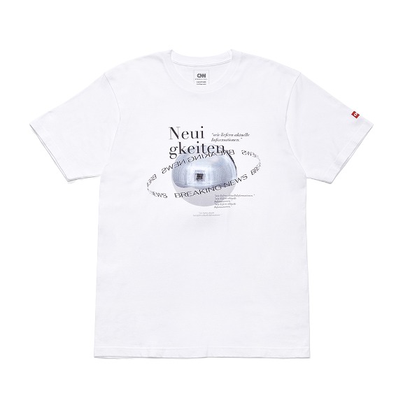 실버 서클 플래닛 프린트 반팔 티셔츠 WHITE